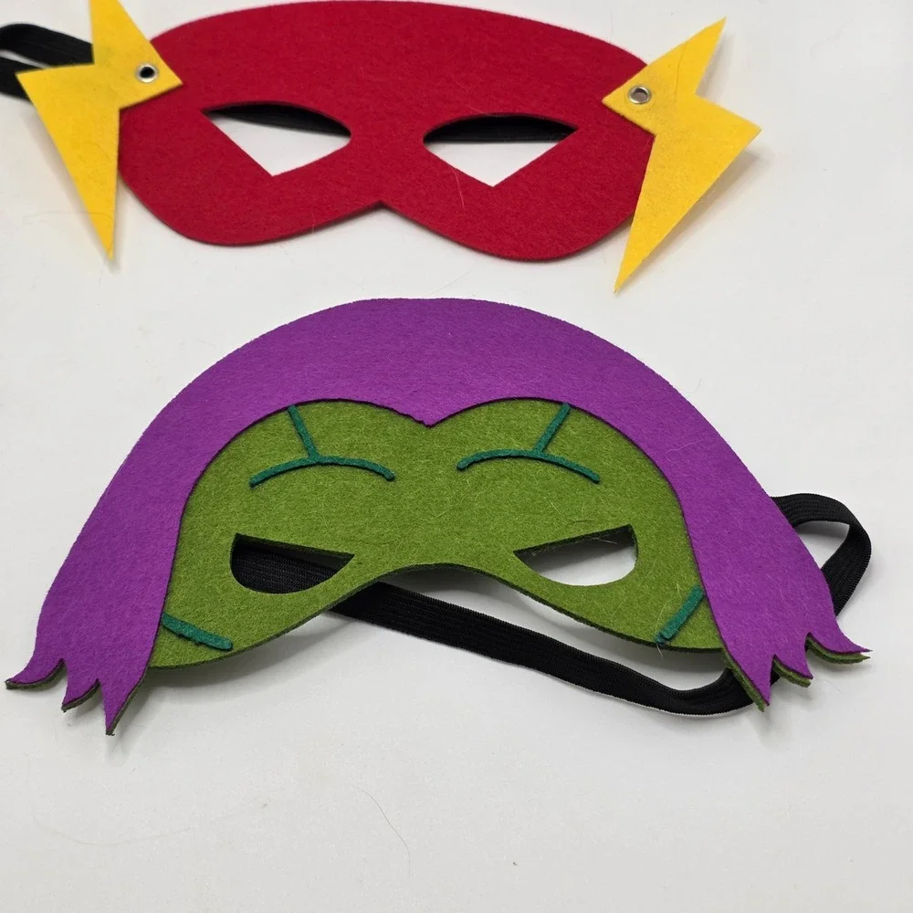 Superhero‎ Felt Mask Set 6pc Kids Costume Dress Up Flash Superman Green Goblin